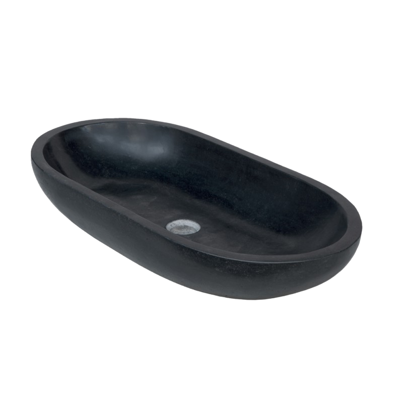 Ovale Basalto Nero - 35cm x 70CM x 15cm height